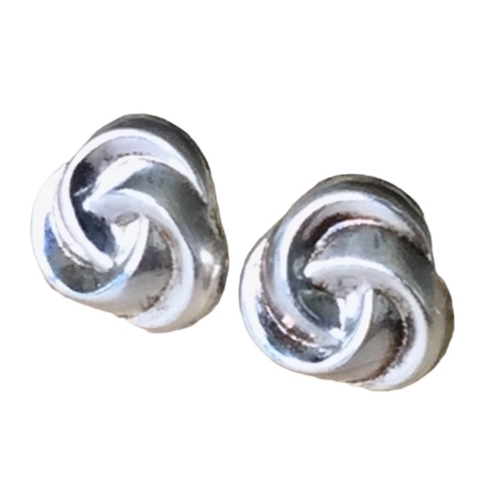 Sterling Silver Swirl Stud Earrings 925